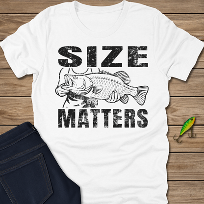 Size Matters fishing T-shirt in Heather Cardinal