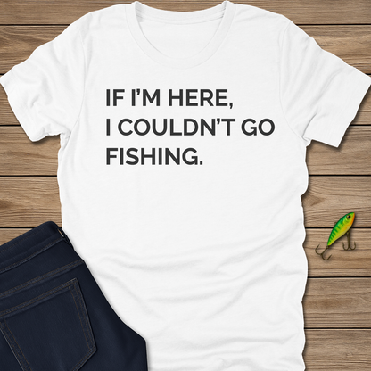 Couldn't Go Fishing fishing T-shirt in Heather Slate