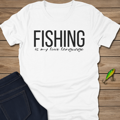 Love Language fishing T-shirt in Heather Slate