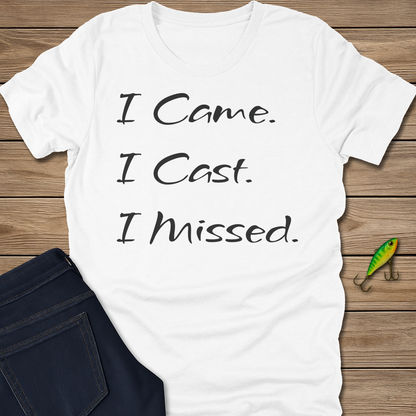 Came Cast Missed fishing T-shirt in Heather Slate
