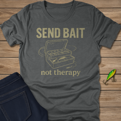 Send Bait fishing T-shirt in Heather Slate