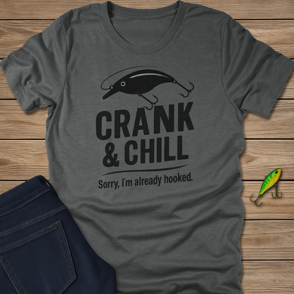 Crankbait & Chill fishing T-shirt in Heather Slate