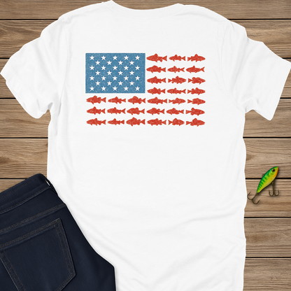 Stars & Strikes fishing T-shirt in Heather Cement