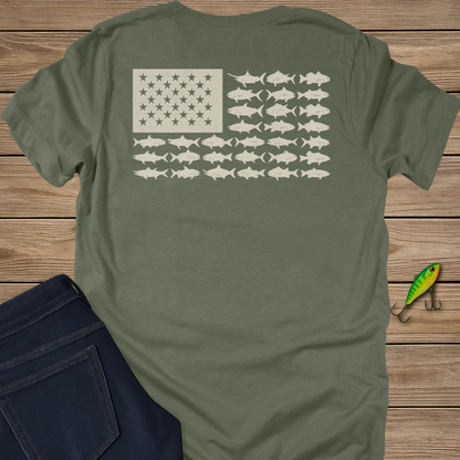 Salt. Stars. Stripes. fishing T-shirt