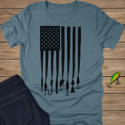 Stars, Stripes, and Lures fishing T-shirt