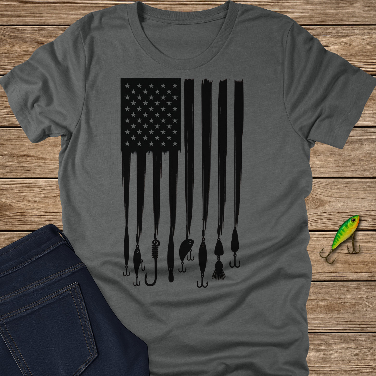 Stars, Stripes, and Lures Tee - Black