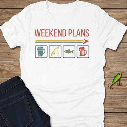 Weekend Plans fishing T-shirt in Heather Stone