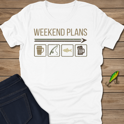Weekend Plans fishing T-shirt in Heather Tan