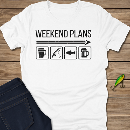 Weekend Plans fishing T-shirt in Heather Stone