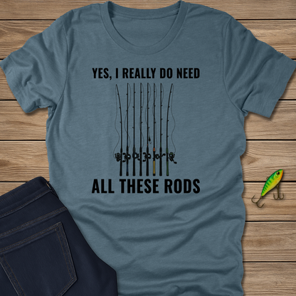 All These Rods fishing T-shirt