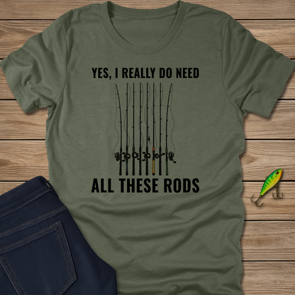 All These Rods fishing T-shirt