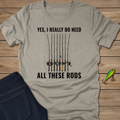 All These Rods fishing T-shirt