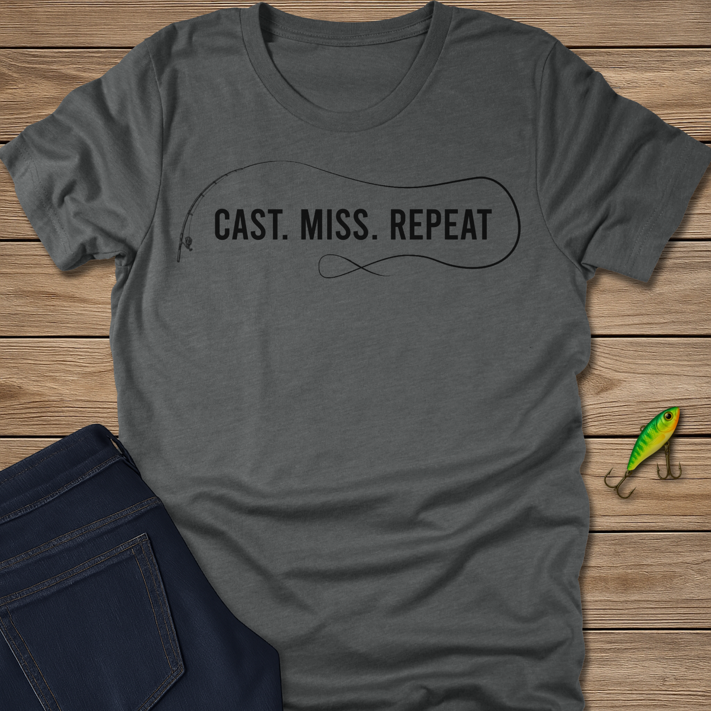 Cast. Miss. Repeat. Tee