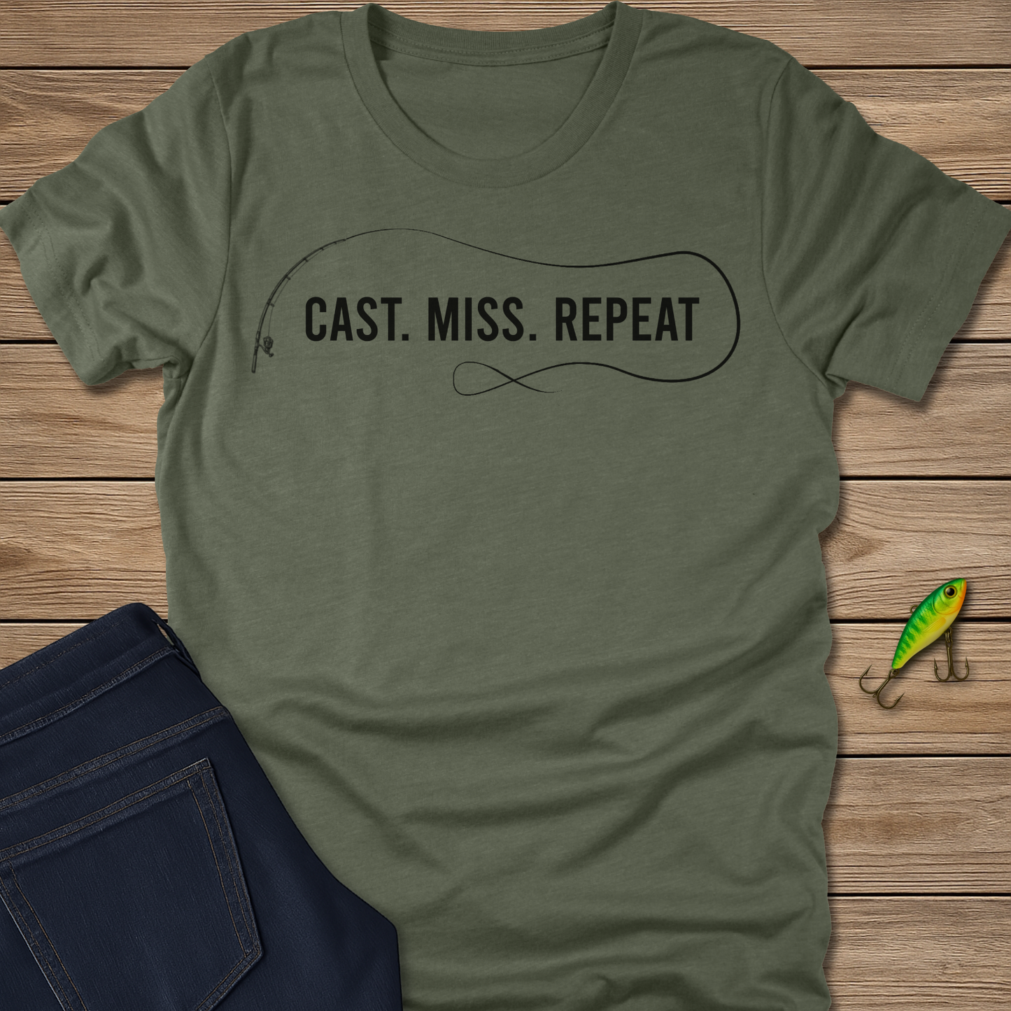 Cast. Miss. Repeat. Tee