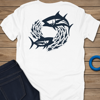 Circle of Death fishing T-shirt in Heather Sea Green