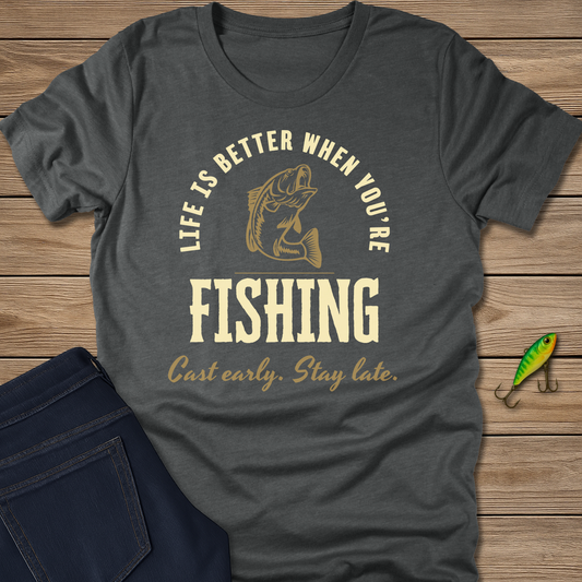 Life Is Better Fishing Bass Tee