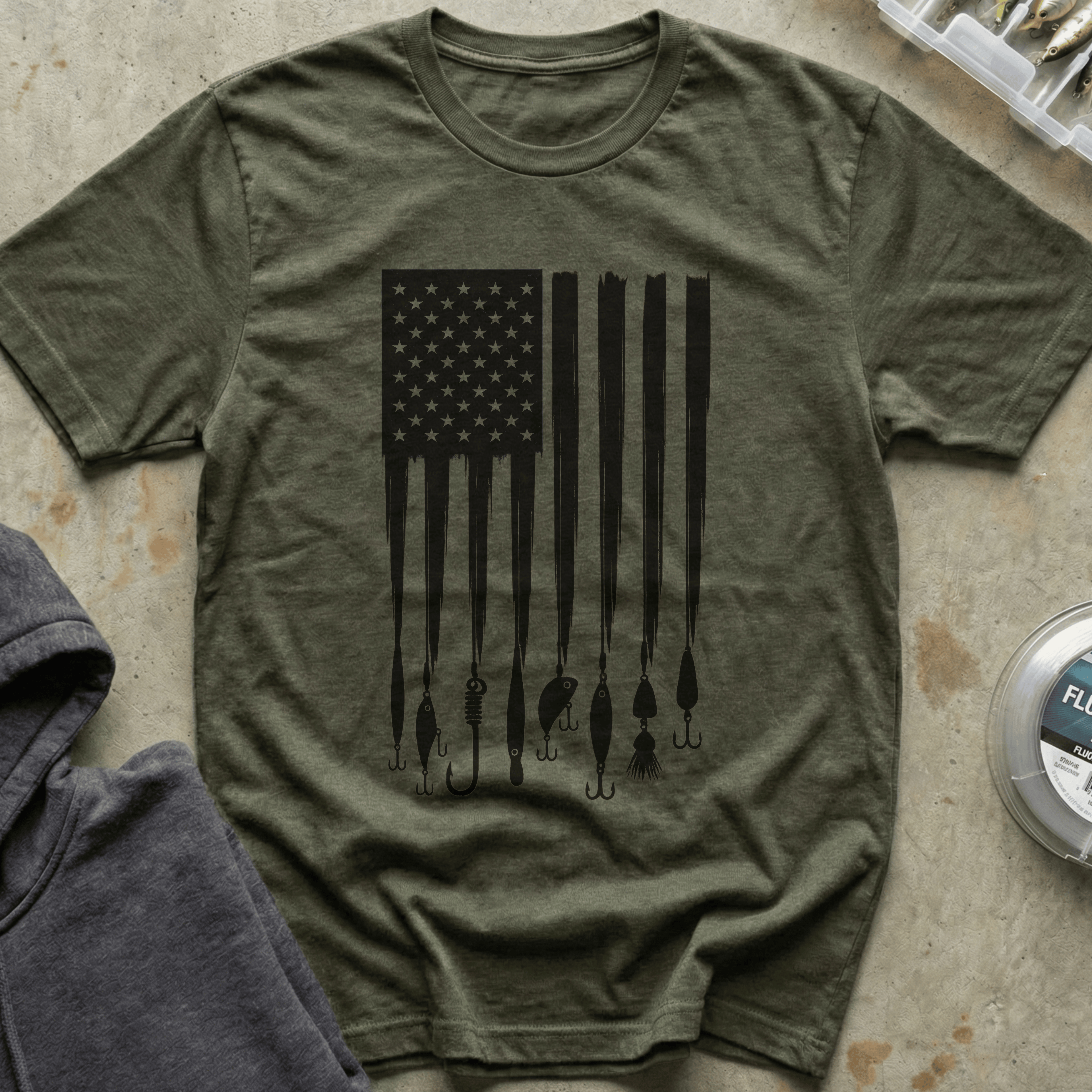 Stars, Stripes, and Lures Tee - Black