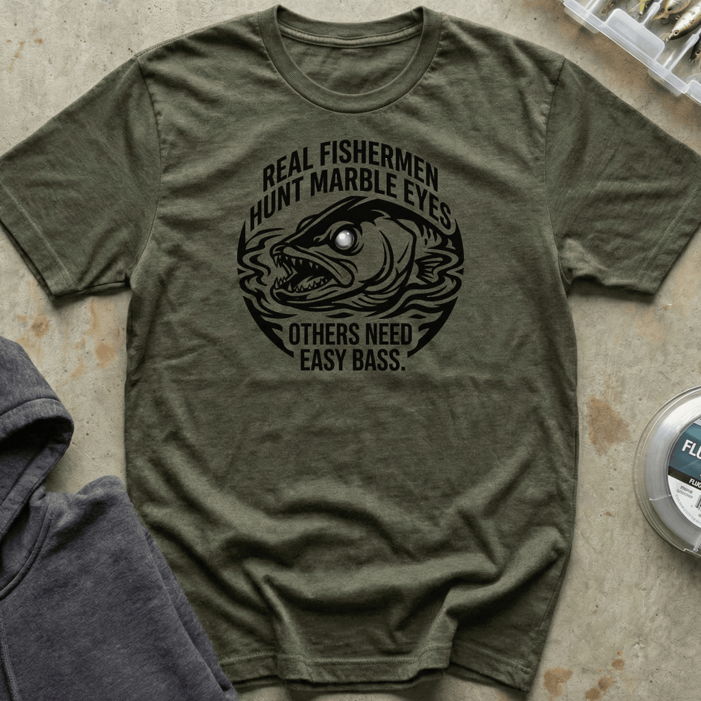 Real Fishermen: Hunt Marble Eyes Tee