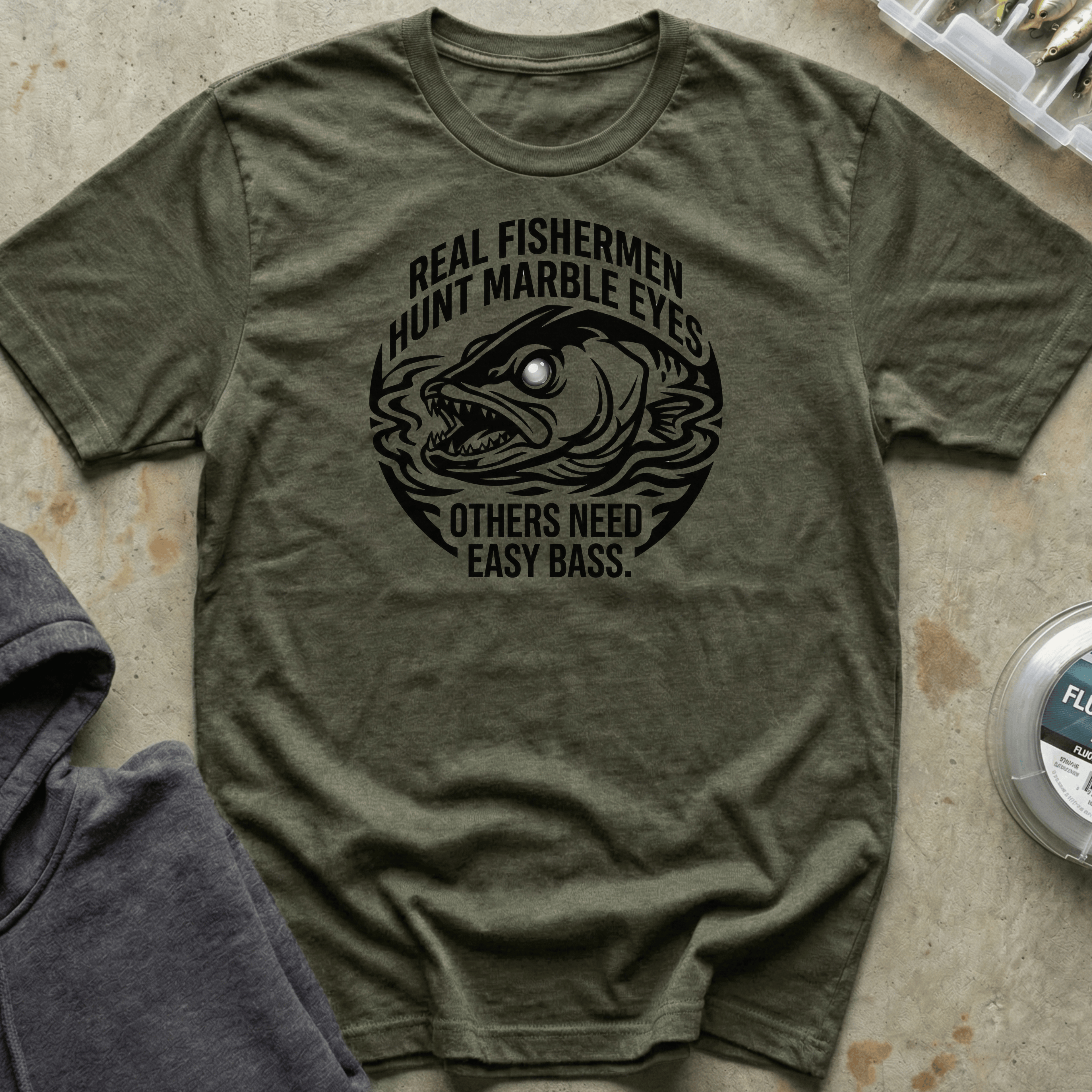 Real Fishermen: Hunt Marble Eyes Tee