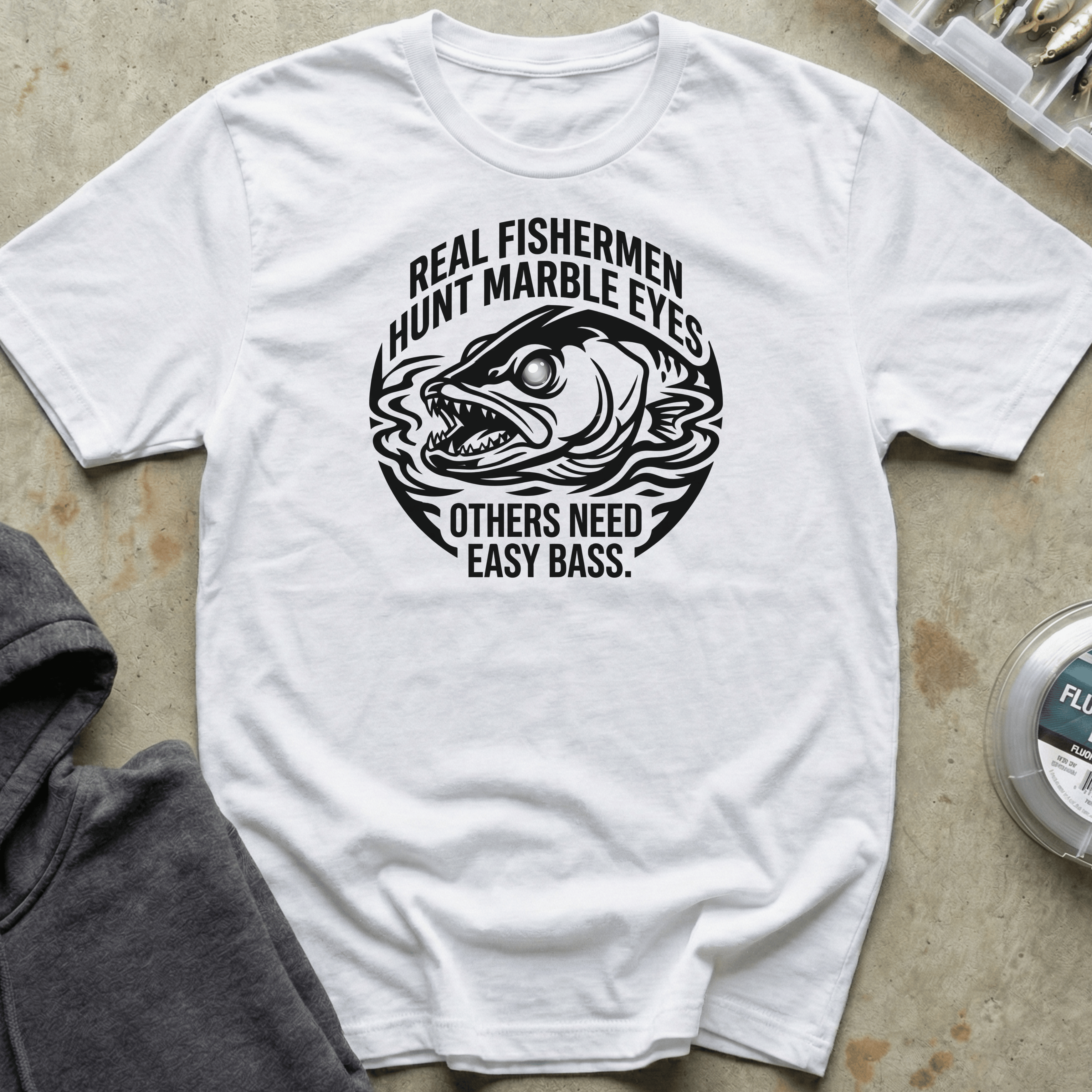 Real Fishermen: Hunt Marble Eyes Tee